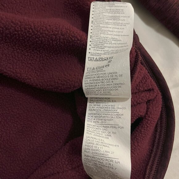 Under Armour Men's Long Sleeve Half Zip Sweatshirt, Medium, Burgundy - Picture 6 of 6